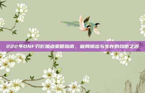 222年DNF刃影加点策略指南,破局输出与生存的均衡之道