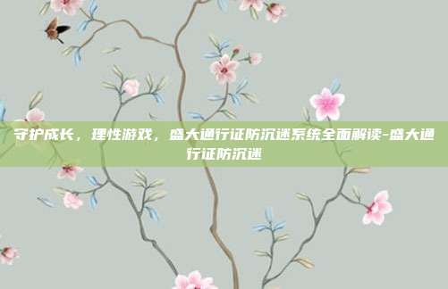 守护成长，理性游戏，盛大通行证防沉迷系统全面解读-盛大通行证防沉迷
