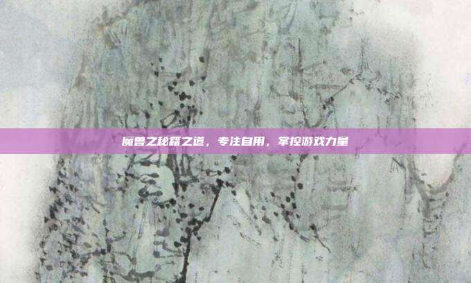 魔兽之秘籍之道,专注自用,掌控游戏力量