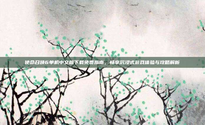 使命召唤6单机中文版下载免费指南,畅享沉浸式游戏体验与攻略解析