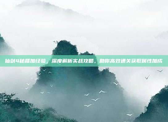 仙剑4秘籍加经验，深度解析实战攻略，助你高效通关获取属性加成