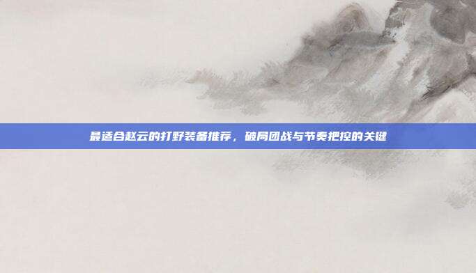 最适合赵云的打野装备推荐,破局团战与节奏把控的关键