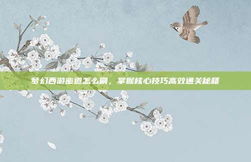 梦幻西游密道怎么刷,掌握核心技巧高效通关秘籍