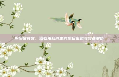 探险家符文,驾驭未知阵地的终极策略与实战解析