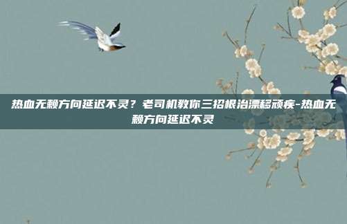 热血无赖方向延迟不灵？老司机教你三招根治漂移顽疾-热血无赖方向延迟不灵