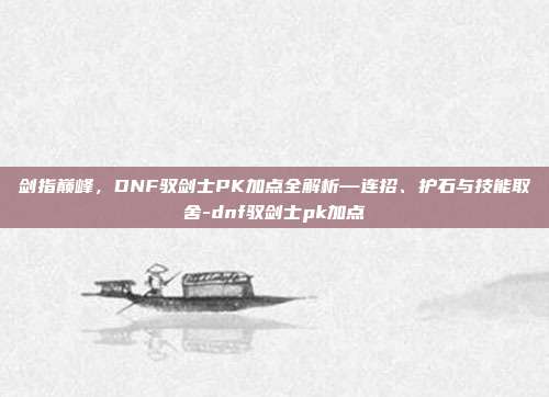 剑指巅峰，DNF驭剑士PK加点全解析—连招、护石与技能取舍-dnf驭剑士pk加点