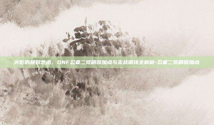火影的极致艺术,DNF忍者二觉刷图加点与实战循环全解析-忍者二觉刷图加点