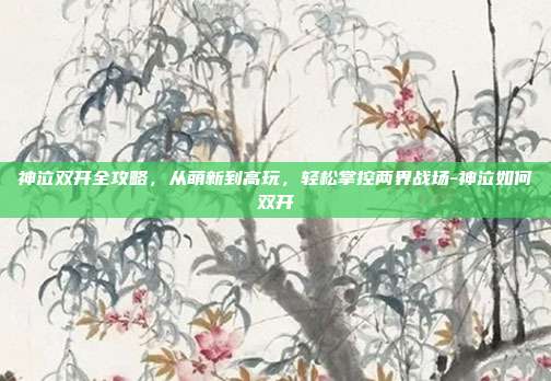 神泣双开全攻略,从萌新到高玩,轻松掌控两界战场-神泣如何双开