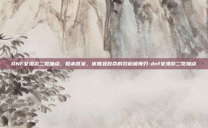 DNF女漫游二觉加点，版本答案，优雅且致命的双枪极舞刃-dnf女漫游二觉加点