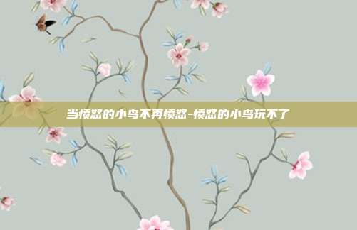 当愤怒的小鸟不再愤怒-愤怒的小鸟玩不了