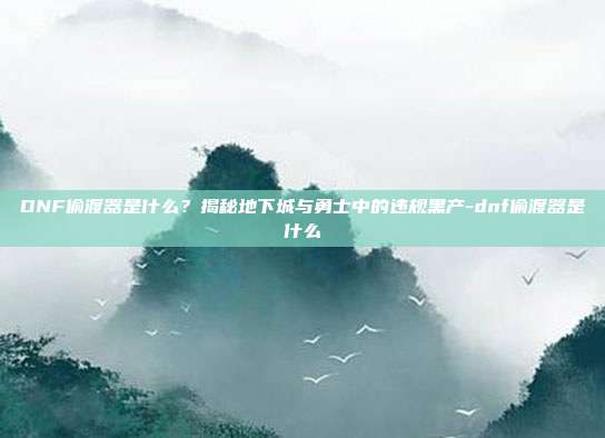DNF偷渡器是什么？揭秘地下城与勇士中的违规黑产-dnf偷渡器是什么