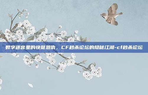 数字迷宫里的快意恩仇，CF秒杀论坛的隐秘江湖-cf秒杀论坛