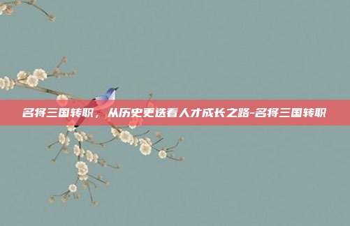 名将三国转职，从历史更迭看人才成长之路-名将三国转职