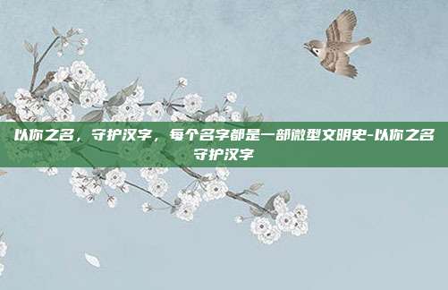 以你之名，守护汉字，每个名字都是一部微型文明史-以你之名守护汉字