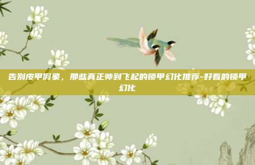 告别皮甲假象,那些真正帅到飞起的锁甲幻化推荐-好看的锁甲幻化