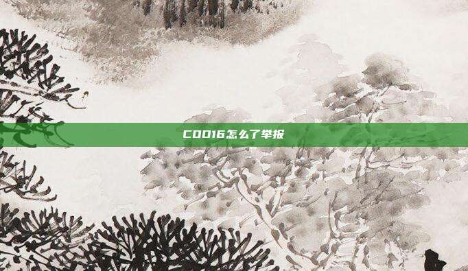 COD16怎么了举报