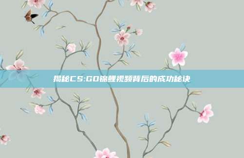 揭秘CS:GO锦鲤视频背后的成功秘诀