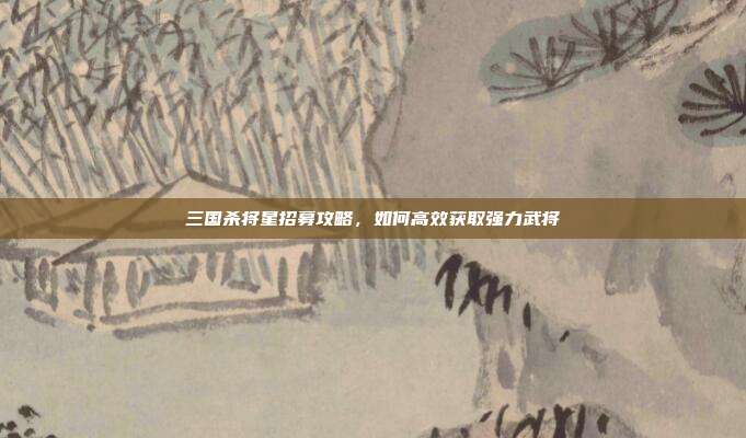 三国杀将星招募攻略，如何高效获取强力武将