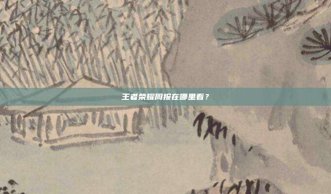 王者荣耀周报在哪里看?