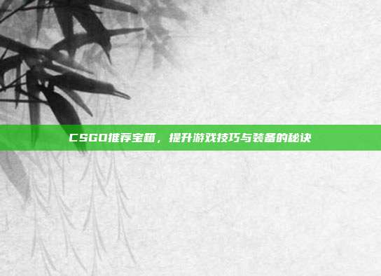 CSGO推荐宝箱，提升游戏技巧与装备的秘诀