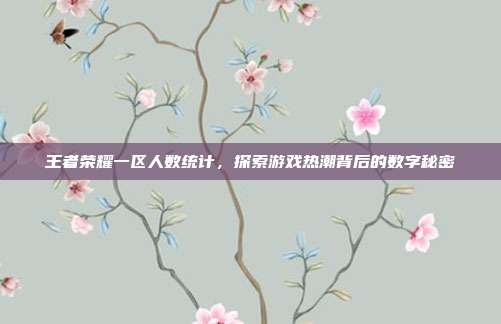 王者荣耀一区人数统计，探索游戏热潮背后的数字秘密