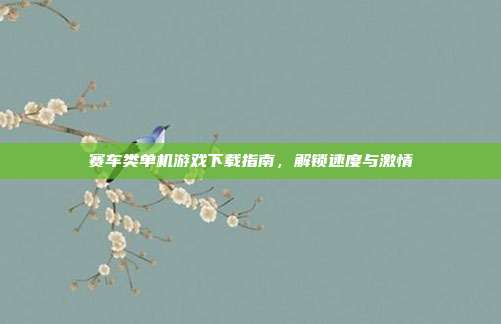赛车类单机游戏下载指南，解锁速度与激情