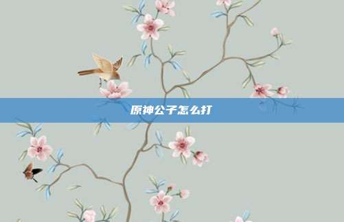 原神公子怎么打