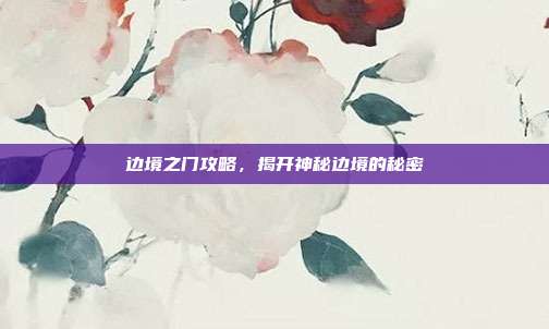 边境之门攻略,揭开神秘边境的秘密
