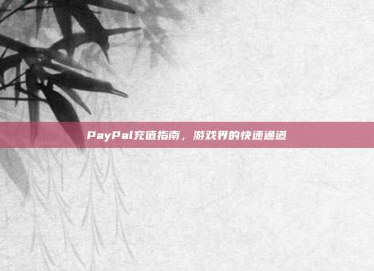 PayPal充值指南，游戏界的快速通道