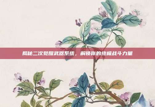 揭秘二次觉醒武器系统,解锁你的终极战斗力量