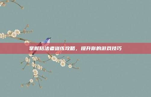 掌握枯法者训练攻略,提升你的游戏技巧