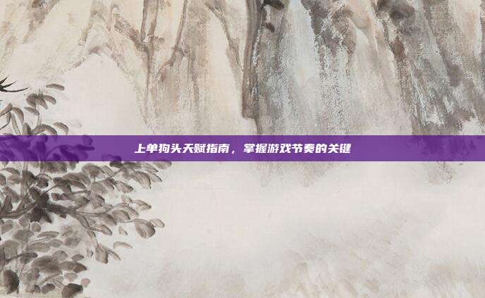 上单狗头天赋指南,掌握游戏节奏的关键