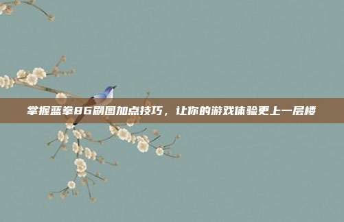 掌握蓝拳86刷图加点技巧，让你的游戏体验更上一层楼