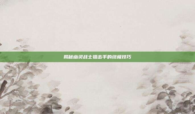 揭秘幽灵战士狙击手的终极技巧