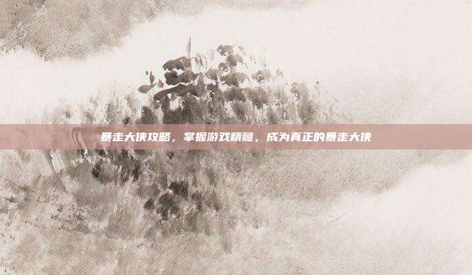 暴走大侠攻略,掌握游戏精髓,成为真正的暴走大侠