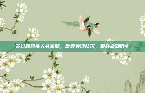 英雄联盟杀人书攻略，掌握关键技巧，提升游戏胜率