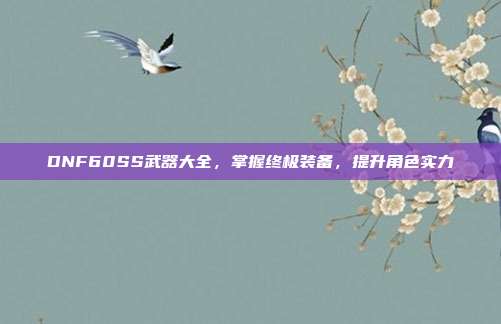 DNF60SS武器大全，掌握终极装备，提升角色实力