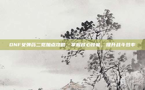 DNF女弹药二觉加点攻略,掌握核心技能,提升战斗效率