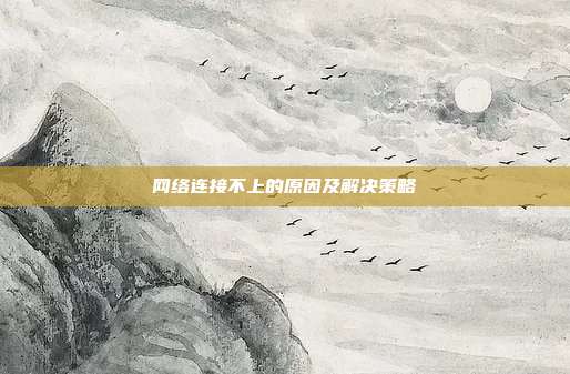 网络连接不上的原因及解决策略