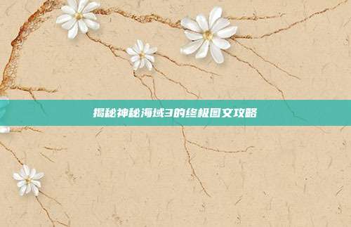 揭秘神秘海域3的终极图文攻略