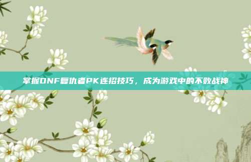 掌握DNF复仇者PK连招技巧,成为游戏中的不败战神