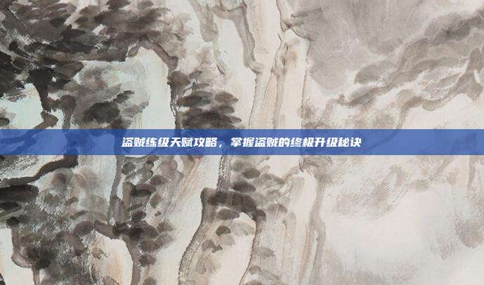 盗贼练级天赋攻略,掌握盗贼的终极升级秘诀