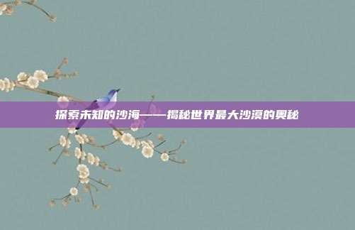 探索未知的沙海——揭秘世界最大沙漠的奥秘