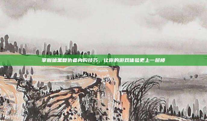 掌握暗黑复仇者内购技巧，让你的游戏体验更上一层楼