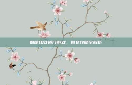 揭秘100道门游戏，图文攻略全解析