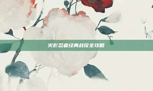 火影忍者经典战役全攻略