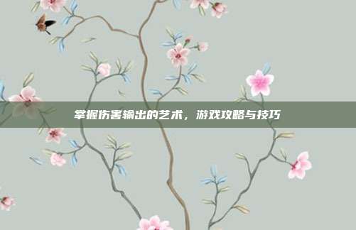掌握伤害输出的艺术,游戏攻略与技巧