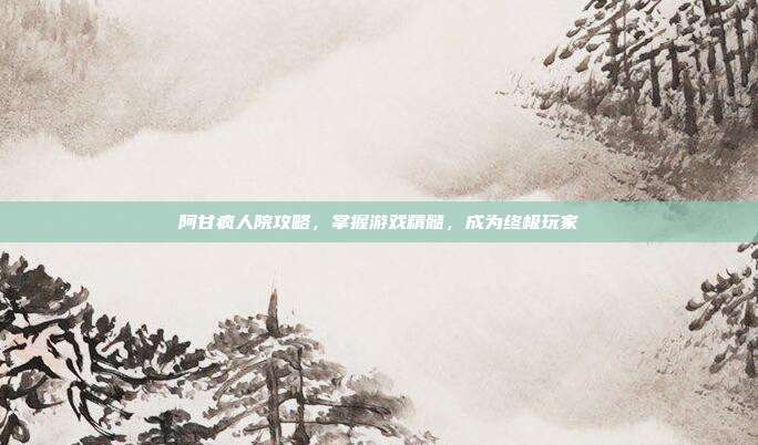 阿甘疯人院攻略,掌握游戏精髓,成为终极玩家