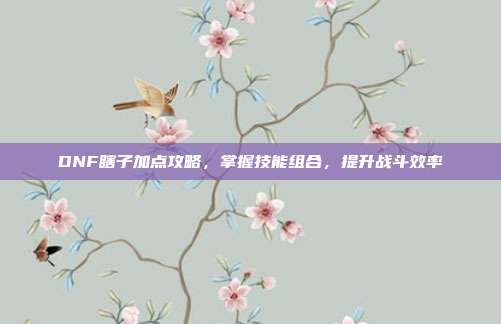 DNF瞎子加点攻略,掌握技能组合,提升战斗效率