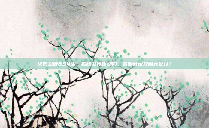 火影忍者654话,揭秘忍界新动向,策略升级攻略大公开!